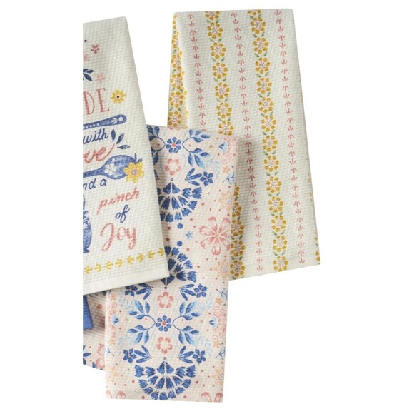 Pioneer Woman Hattie Kitchen Towels 4-pc Made with Love and Joy 18 x 28-in Gift - Picture 5 of 5